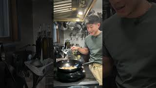 Stir Frying Oyster Mushrooms in an Induction Wok with Butter and Curry Powder