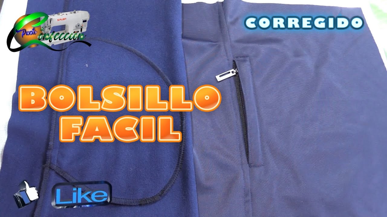 Armado de bolsillo con cierre para buzo deportivo/ facil 2025