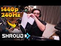 SHROUD unboxing + testing NEW 1440P 240HZ MONITOR (Red Dead Redemption 2, Valorant, Watch Dogs)