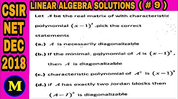CSIR NET DEC 2018 LINEAR ALGEBRA