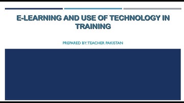 E learning, Use of technology in Training