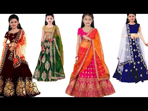 Girl's lehenga choli designs/party wear lehenga collection/lehenga with crop top/girls dress