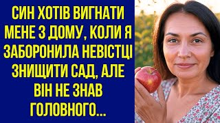картинка: Син хотів вигнати мене з дому, коли я заборонила невістці знищити сад, але він не знав головного...