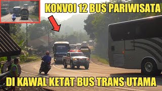 REKOR BARU❗Heboh Konvoi 12 Bus Di Kawal Ketat Polisi, Trans Utama Pariwisata Di Tanjakan Gentong