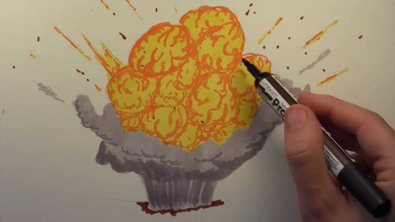 How To Draw A Cartoon Explosion - YouTube