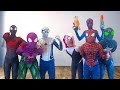 Pro 6 spiderman team  how black and white spiderman rescue team spiderman