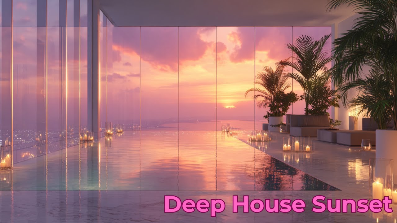 Tropical Sunset Chill 🌅 Deep House Ambience  Palms, Ocean Reflections & Warm Breeze