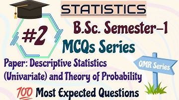 MCQs Series| B.Sc. Semester-1 Statistics |#2| #statistics #statistics4all #bscstatistics #mcqsseries