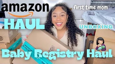 BABY REGISTRY HAUL | AMAZON BABY REGISTRY | UNBOXING BABY GIFTS #firsttimemom 🤰🏽🩵