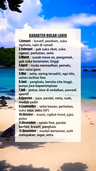 Karakter seseorang berdasarkan bulan kelahiran #shorts #motivasi #inspirasi #semangat #sukses