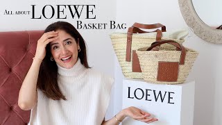 Loewe Large Logo Raffia Basket Bag