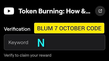 Token Burning How & Why Blum Code Today | Token Burning Blum New Video Code 7 October Video Keyword