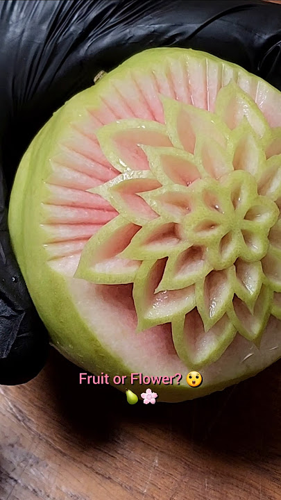 Amazing Fruit Carving Skills! 🔪🍐 So Satisfying to Watch! #fruitcarving #shorts