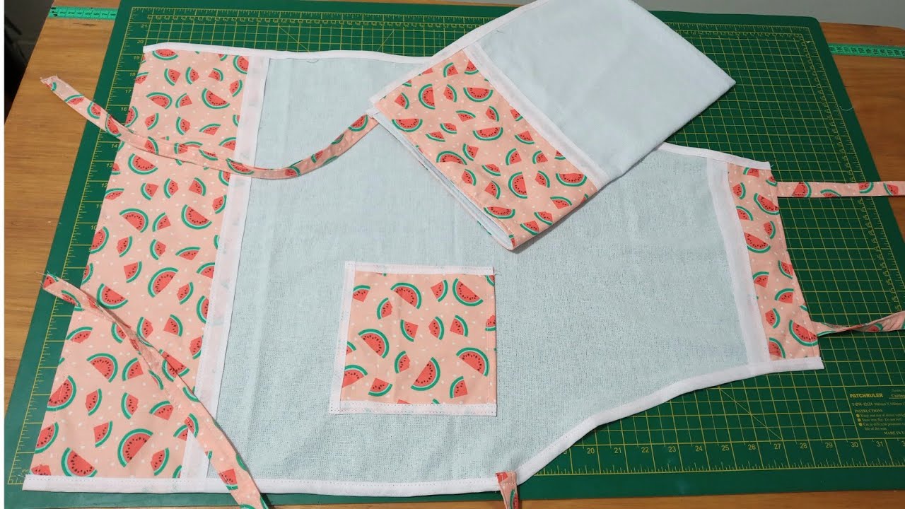 Kit avental e pano de prato, passo à passo