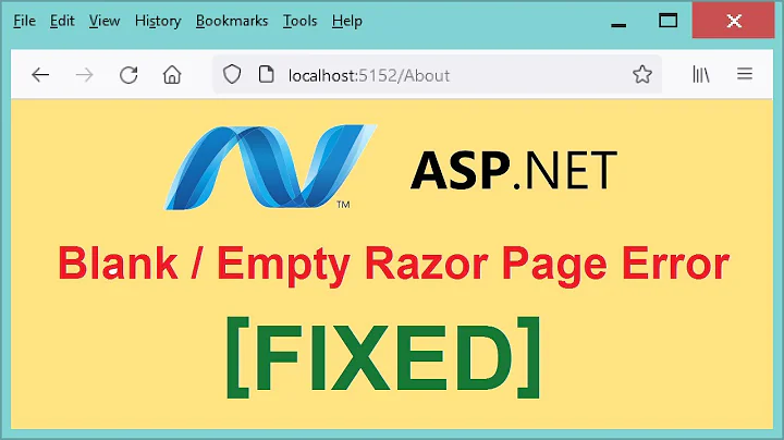 Fix Error Razor Page not Showing | Blank/Empty Razor page Error | How to Add ASP.NET Razor Page