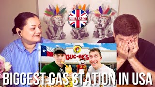BRITS REACT | Biggest Gas Station in USA | BLIND REACTION