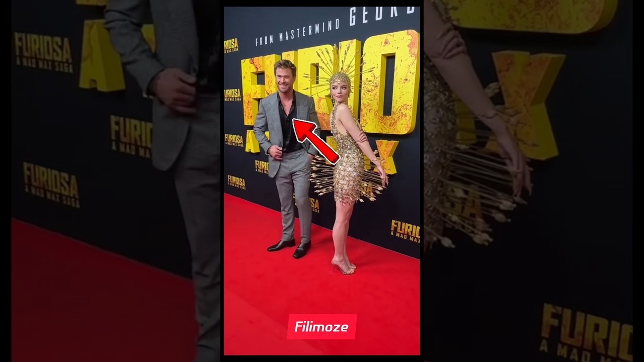 Chris and Anya shine: red carpet glamour meets cinematic excitement.