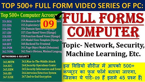 TOP 500+ FULL FORM OF COMPUTER | ACRONYMS | EACH TOPIC OF COMPUTER | PART- 09| @StartGuide4You
