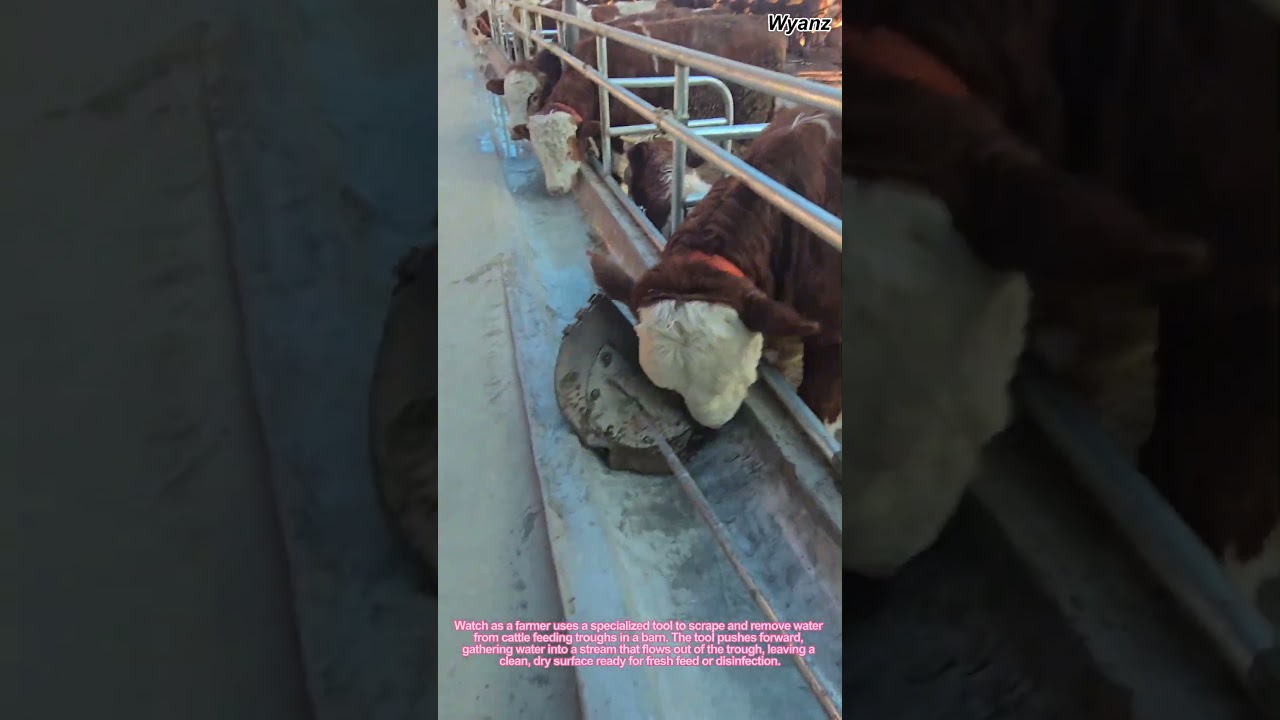 How Farmers Clean Cattle Feeding Troughs Efficiently | Modern Livestock Tools
