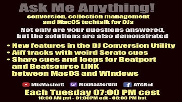 Ask me Anything conversion, collection management and MacOS tech-talk for DJs