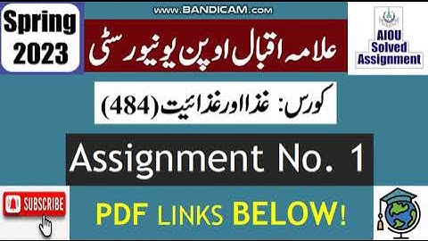 ⏩ AIOU Code 484 Solved Assignment No.1 Spring 2023 || Subject: Food And Nutrition || Level: BA/B.Com