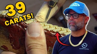 Setting 1554 Diamonds on a Gold Cuban Link - MOST IMPRESSIVE!!