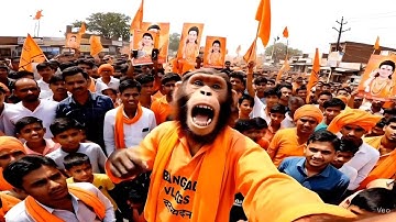 VEO 3: The Monkey does not die for girls but for Bajrangbali 🔥 Vlog कैसे बनाएं 🔑 बांगडू बंदर 🙈🙉🙊