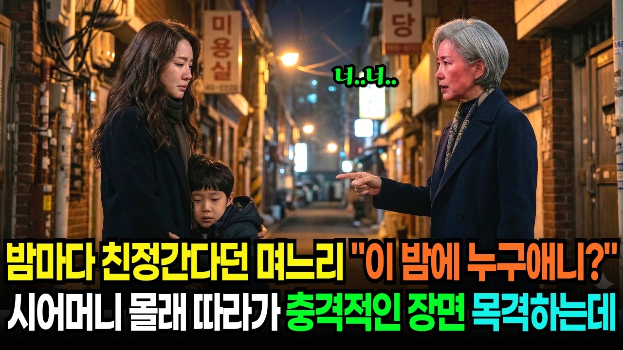 밤마다 친정간다던 수상한 며느리…시어머니가 몰래 뒤를 밟았다가 골목에서 억장이 무너졌습니다.