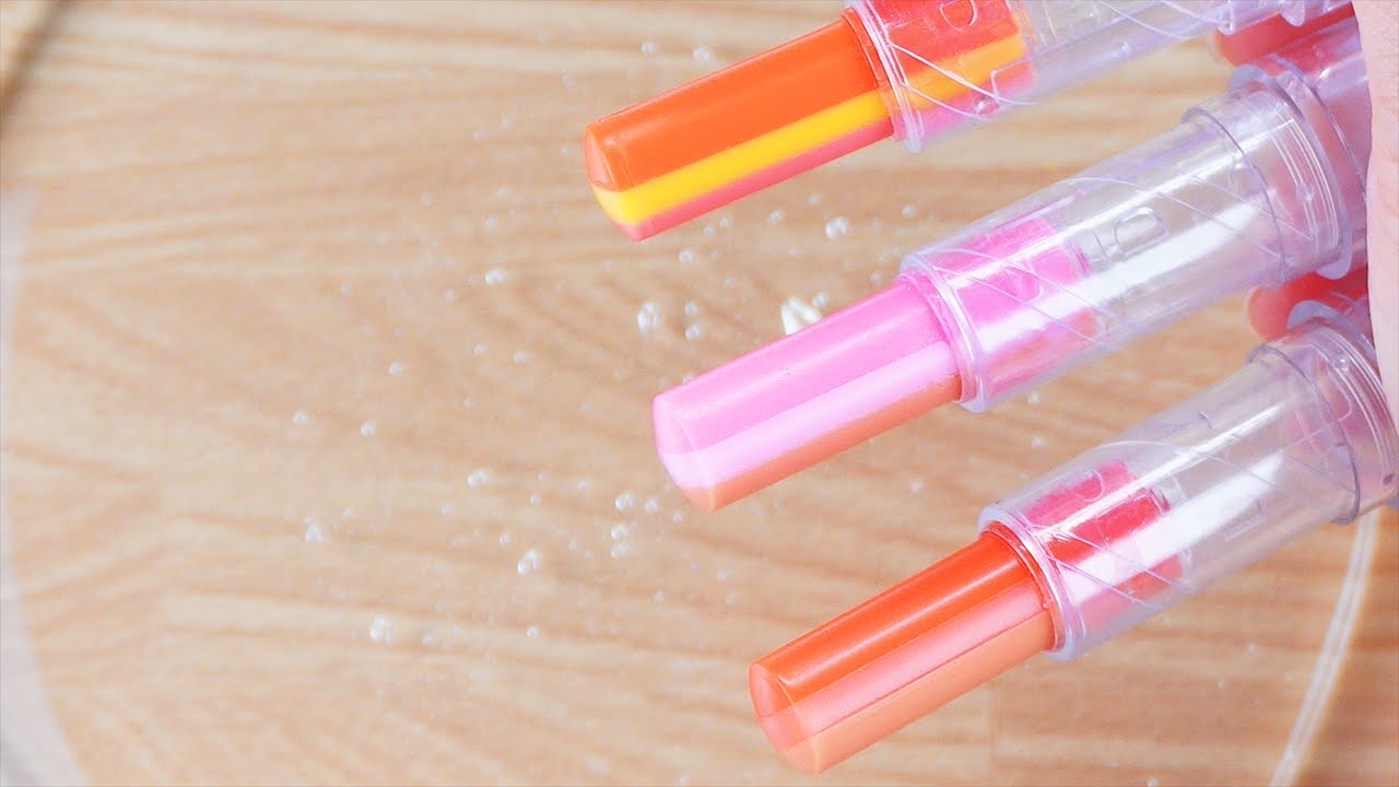 Satisfying Luscious LIPSTICK SLIME Coloring with MAKEUP and GLITTER! #sa  : r/Slime