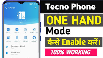 Tecno Phone One Hand Mode Setting | How To Enable One Hand Mode In Tecno Phone