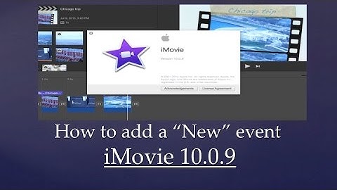 How to add a New event to iMovie 10.0.9