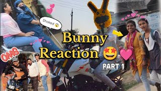 Bunny Helmet Public Reaction in market ❤️?|| bunny reaction bunny reaction funny bike