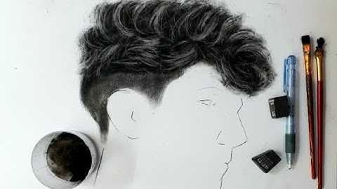 ✅ Vẽ tóc nam .Vẽ tóc xoăn . Tóc mì tôm bằng bột than cực nhanh . HT Art