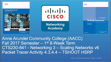 AACC - CTS230 - Scaling Networks v6 - Fall 2017 - Troubleshoot HSRP 4.3.4.4 - Week #4