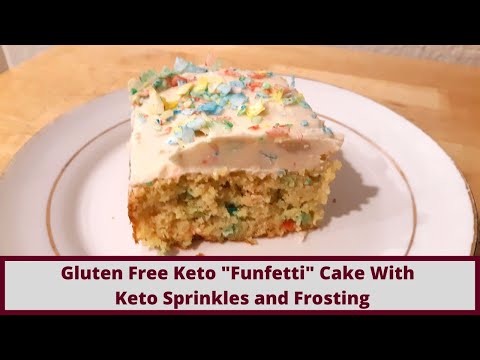 Gluten Free Keto Funfetti Cake With Keto Sprinkles And Frosting