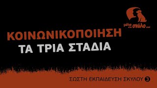 ΣΩΣΤΗ ΕΚΠΑΙΔΕΥΣΗ ΣΚΥΛΟΥ #3  Κοινωνικοποίηση, τα 3 στάδια  ΜΙΛΑ ΣΤΟ ΣΚΥΛΟ ΣΟΥ