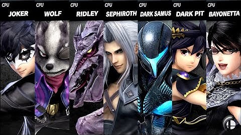 Joker VS Wolf VS Ridley VS Sephiroth VS Dark Samus VS Dark Pit VS Bayonetta Smash Bros Ultimate