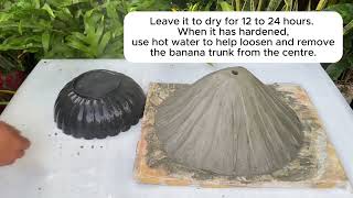 How to Make a Beautiful Cement Planter Using Sand and a Banana Trunk