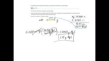 ALEKS - Calculating and using the molar mass of heterodiatomic compounds (Example 1)