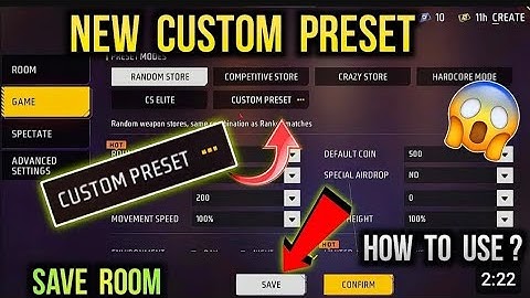 কাস্টম সেভ করার উপায় || Custom preset in Room -how to save room setting | free fire custom preset