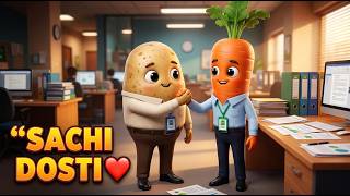 🥔🥕 Aloo Aur Gajar Ki Sacchi Dosti | Funny Office Story | Urdu Moral Story
