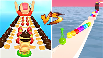 MAX LEVELS Pancakes Run vs Stack Rider💥: All Levels Gameplay Walkthrough Android ,iOS NEW UPDATE