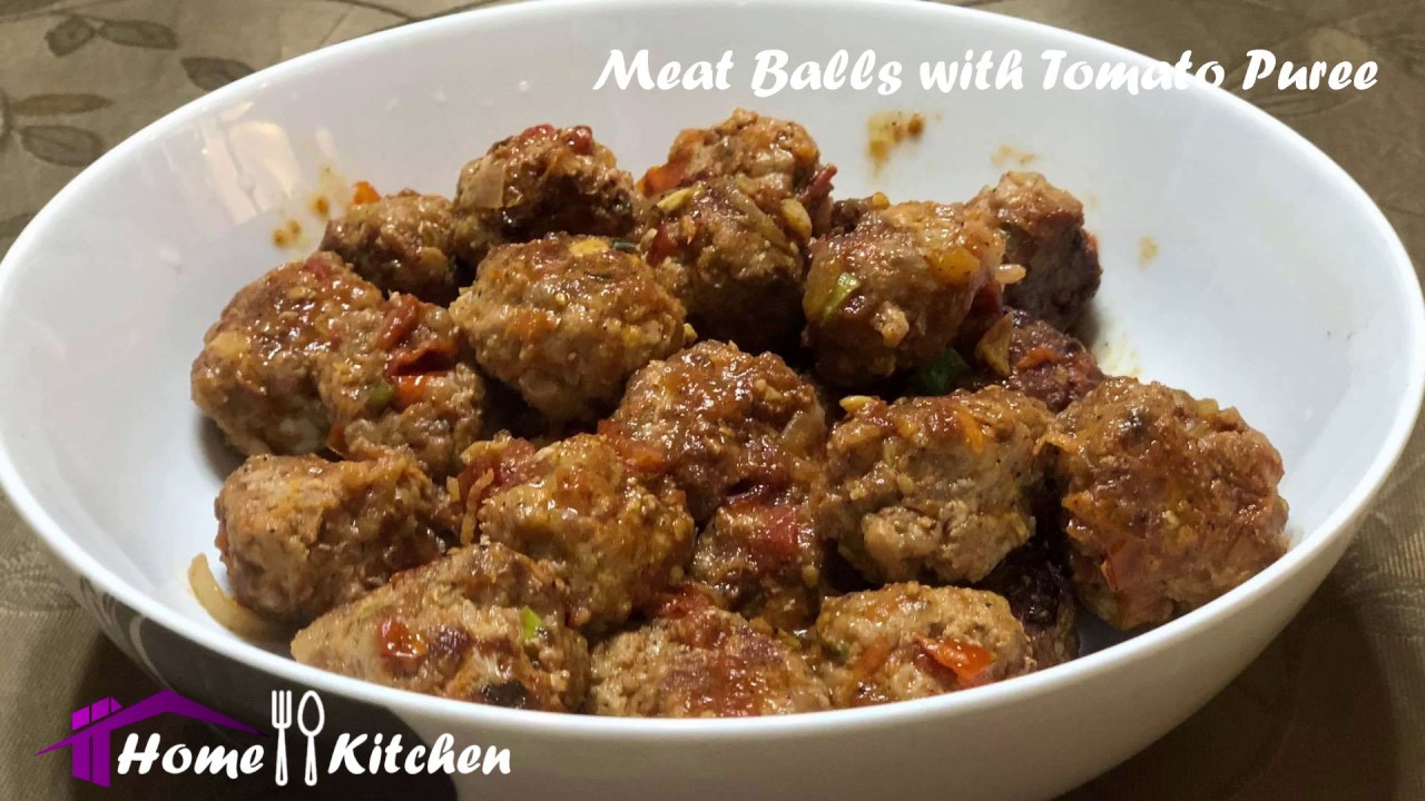 How to make Meatballs with Tomato Puree YouTube