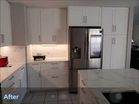 Transitional Kitchen Remodel Done in New White Cabinets