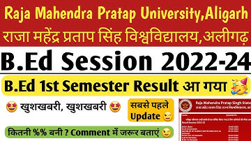 B.Ed 1st Semester Result Declared Raja Mahendra Pratap Singh University Aligarh/RMPSU/RMPSSU/RMPU