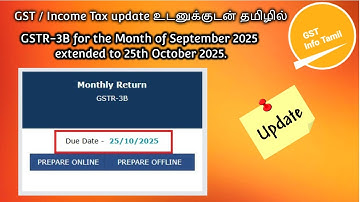 GSTR-3B Due Date for September 2025 Extended to October 25, 2025