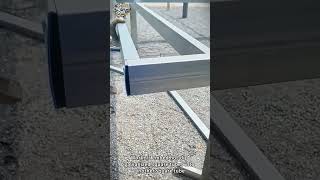 Workers Embed Hot - Dip Galvanized Square Tubes Into Another Square Tube