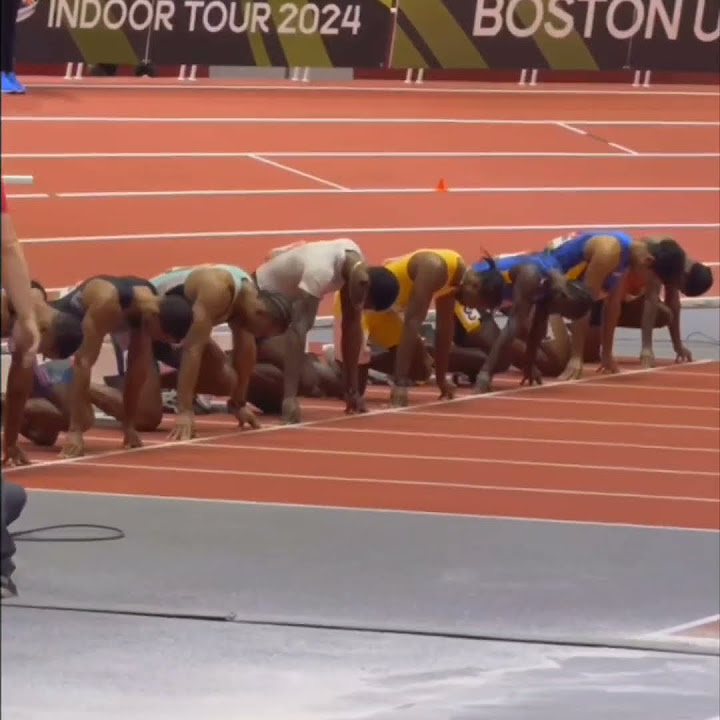 2024 New Balance Grand Prix Men 60m finals Noah Lyes wins vs Akeem