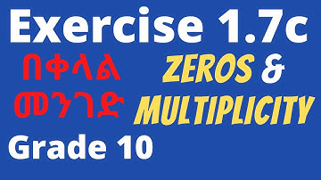 Exercise 1.7c | Zeros & Multiplicities | Polynomials | Grade 10 | Unit 1 | Amharic | Part 3