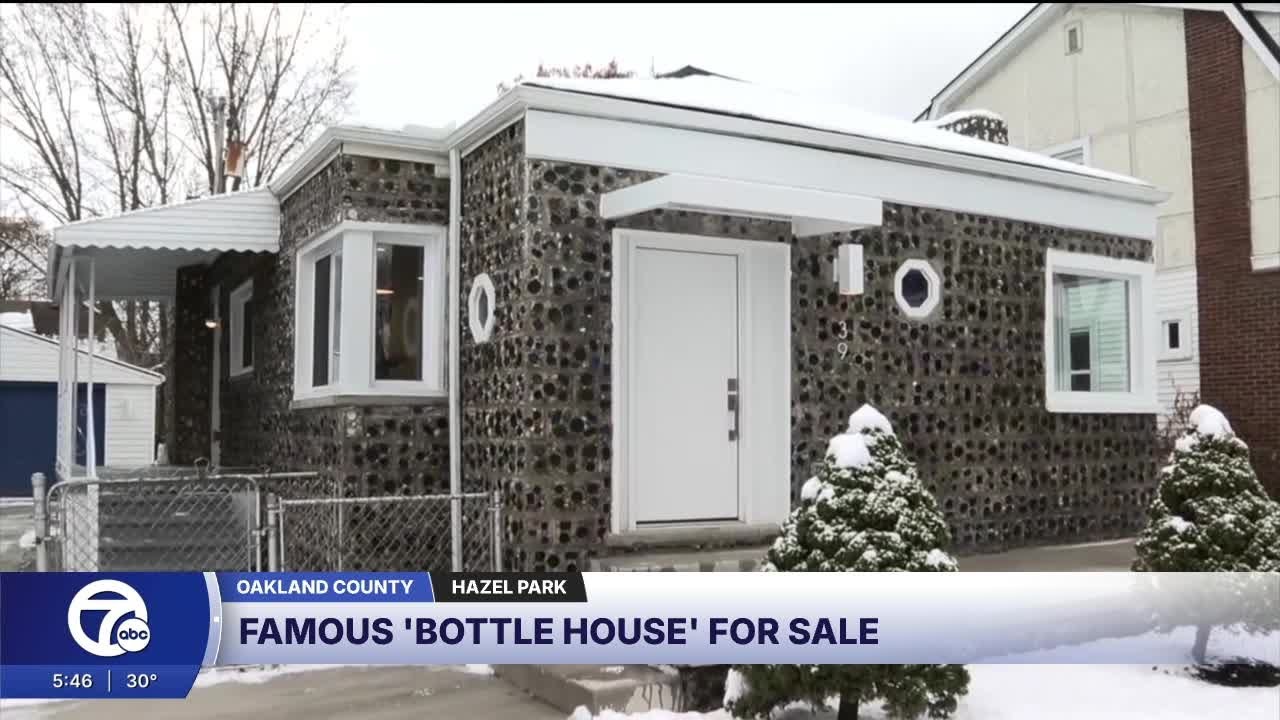 Historic Hazel Park house made from 20,000 glass bottles hits the market